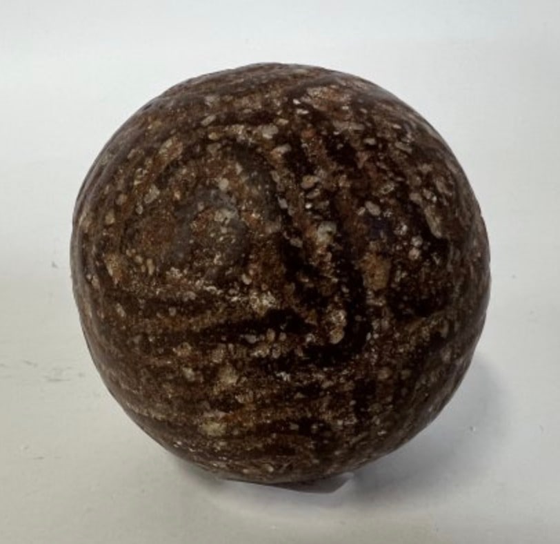 Taino Ceremonial Carved Ball: Carribean Islands One of a collection of ten, all being offered in this sale. 3?w