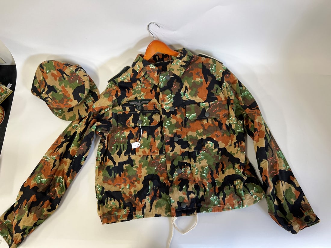 WWII Italian/German Camp Gear (3): A hat, jacket and pants. Reproduction.