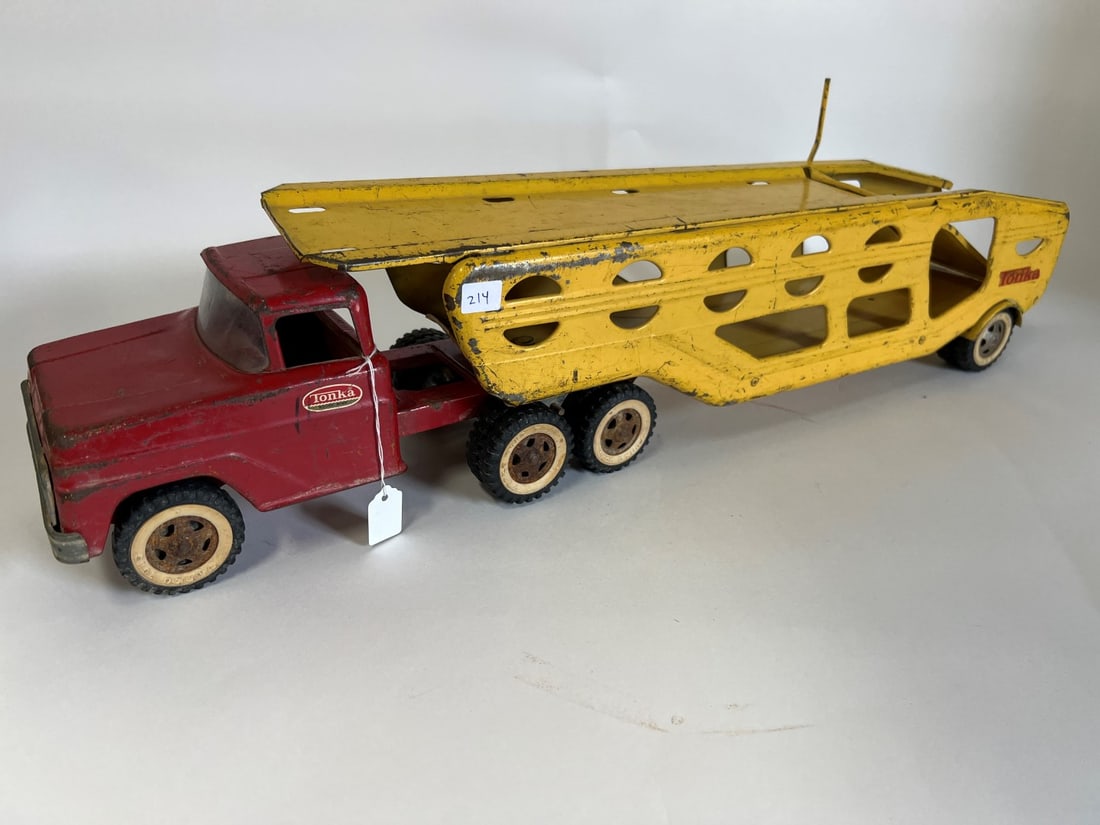 1960's Tonka Car Carrier Truck: As pictured 29"L x 6 1/2"H