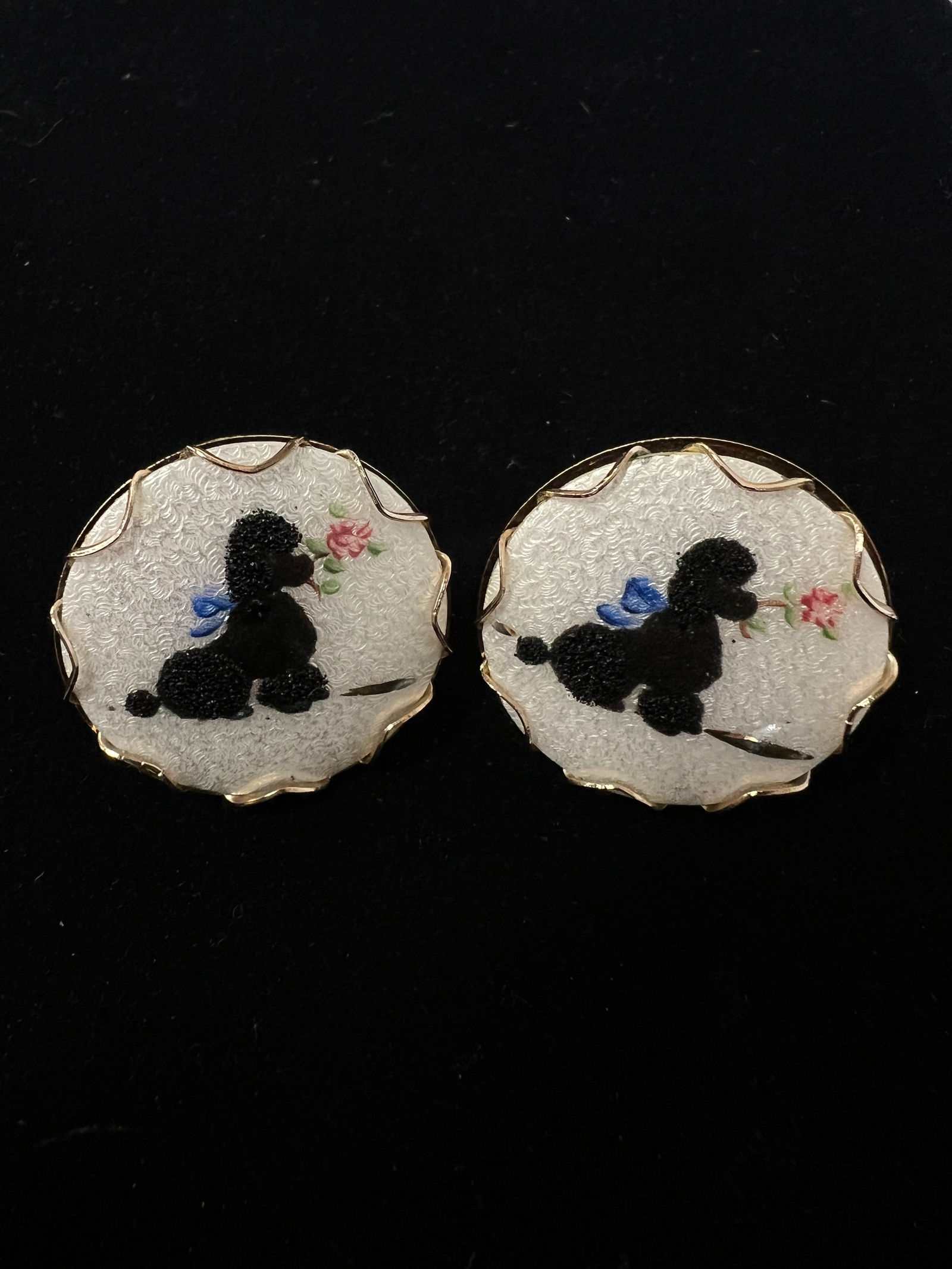 French Enameled Poodle Cuff Links (1 of 3)