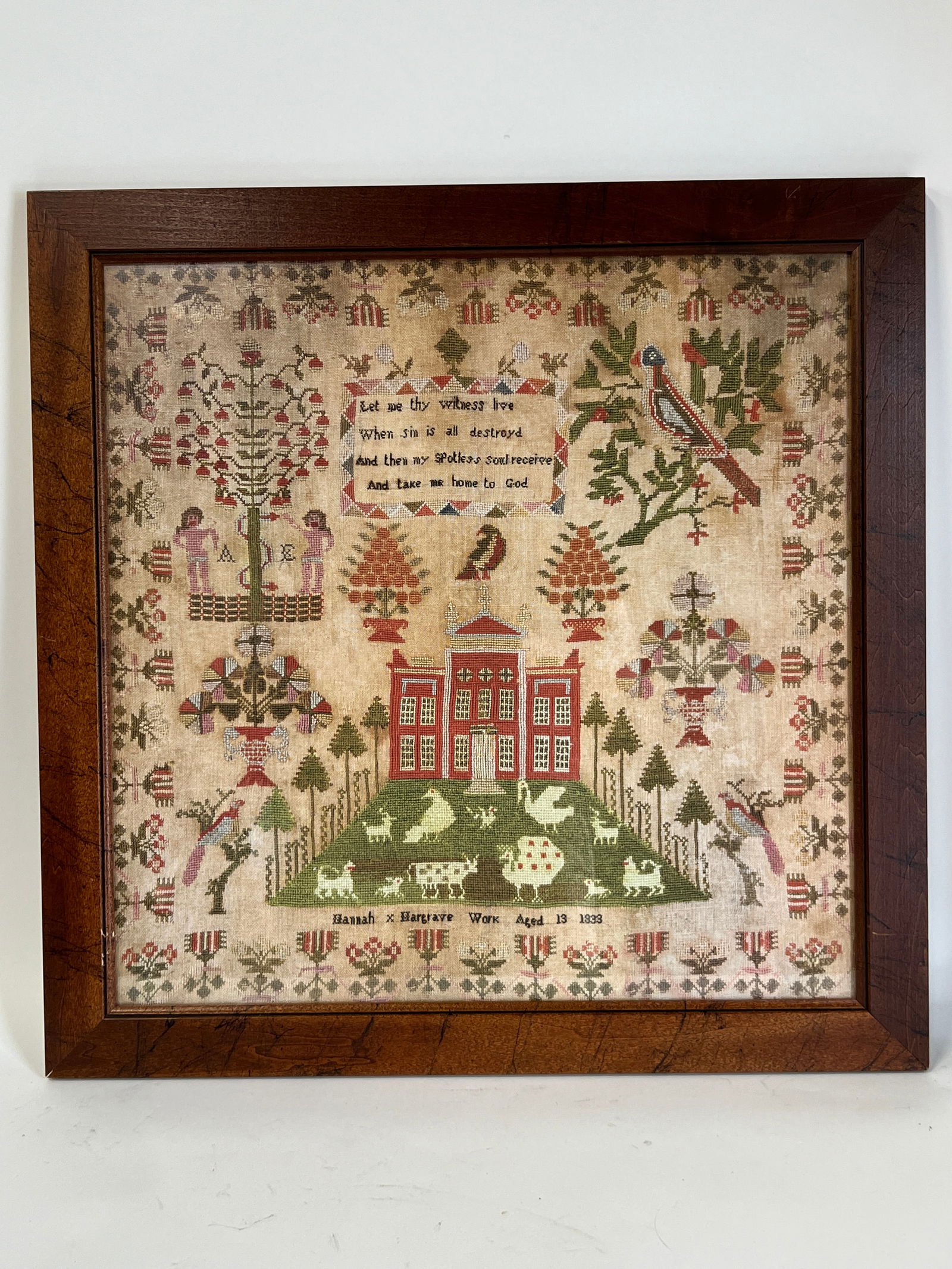 Superb 1833 American Needlework Sampler (1 of 3)