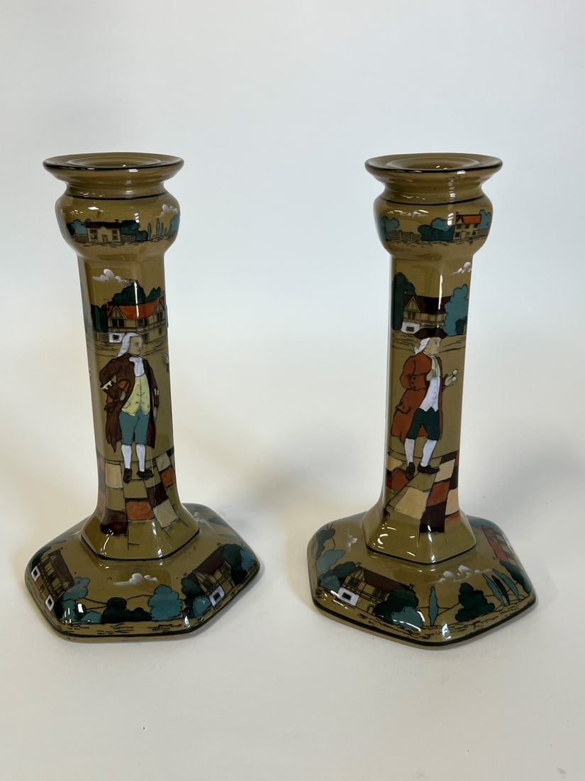 Pr. Deldare Buffalo Pottery Candlesticks (1 of 6)