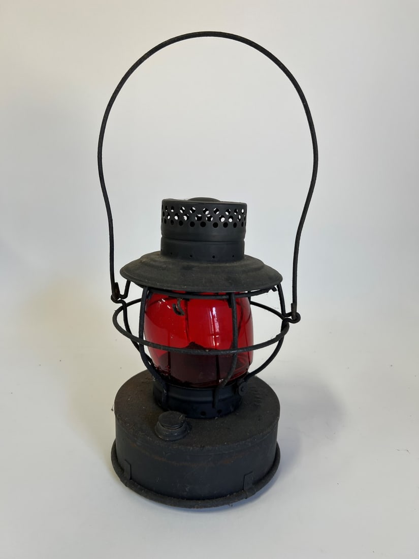 Railroad Lantern. Red Glass Globe (1 of 2)