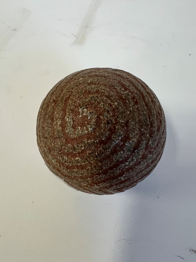 Taino Ceremonial Carved Ball: Carribean Islands. One of a significant collection, all in this sale,2 3/4” round