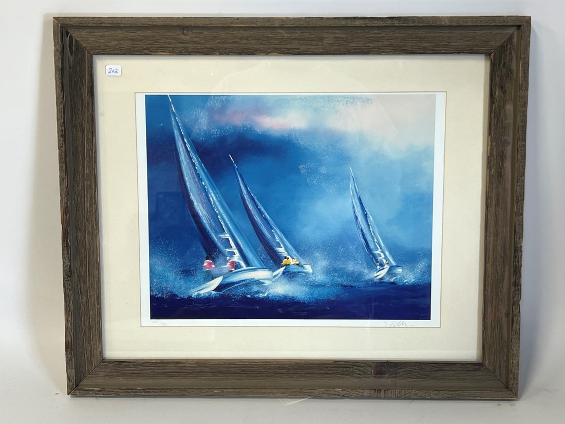 Victor Spahn. Seriolithograph. Blue Sailing (1 of 6)