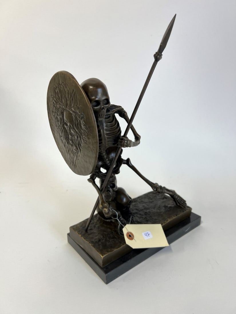 Bronze Figure of a Skeleton Sgd. Milo (1 of 5)