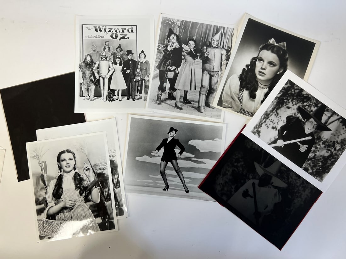 Wizard of Oz Photographs & Negatives (9): Original negative of Judy Garland in the Wizard of Oz and two photos made from it; Original negative of the Wicked Witch and one photograph made from it; Three photos of Judy Garland in The Wizard of 