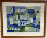 Agnes Weinrich; 20thC. American Modernist Mixed Media Provincetown Signed