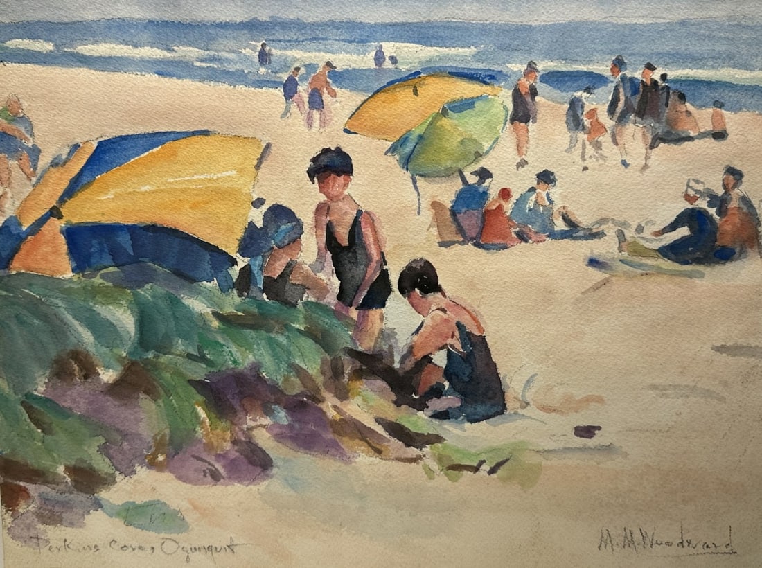 Mabel May Woodward; American Watercolor Perkins Cove, Ogunquit Signed (1 of 6)