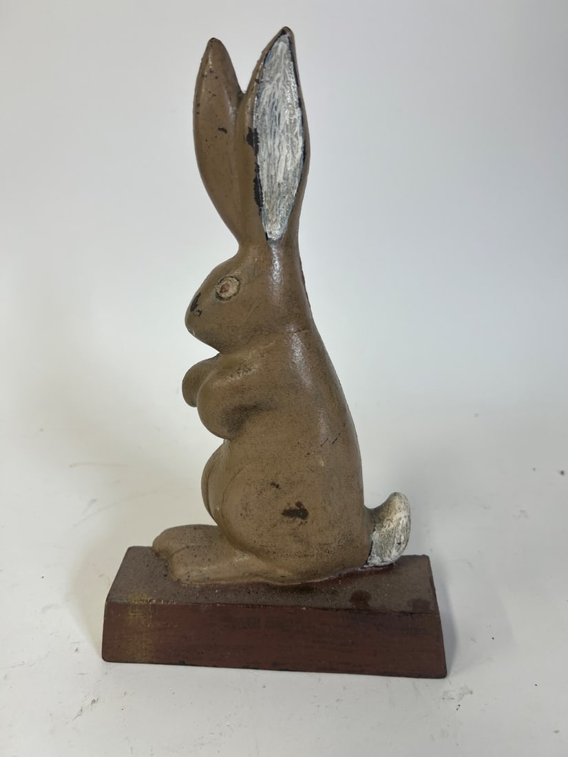 Cast Iron Door Stop Rabbitt: 11"H x 6 3/4"W Probably B. F. Mack Boston Heavy casting