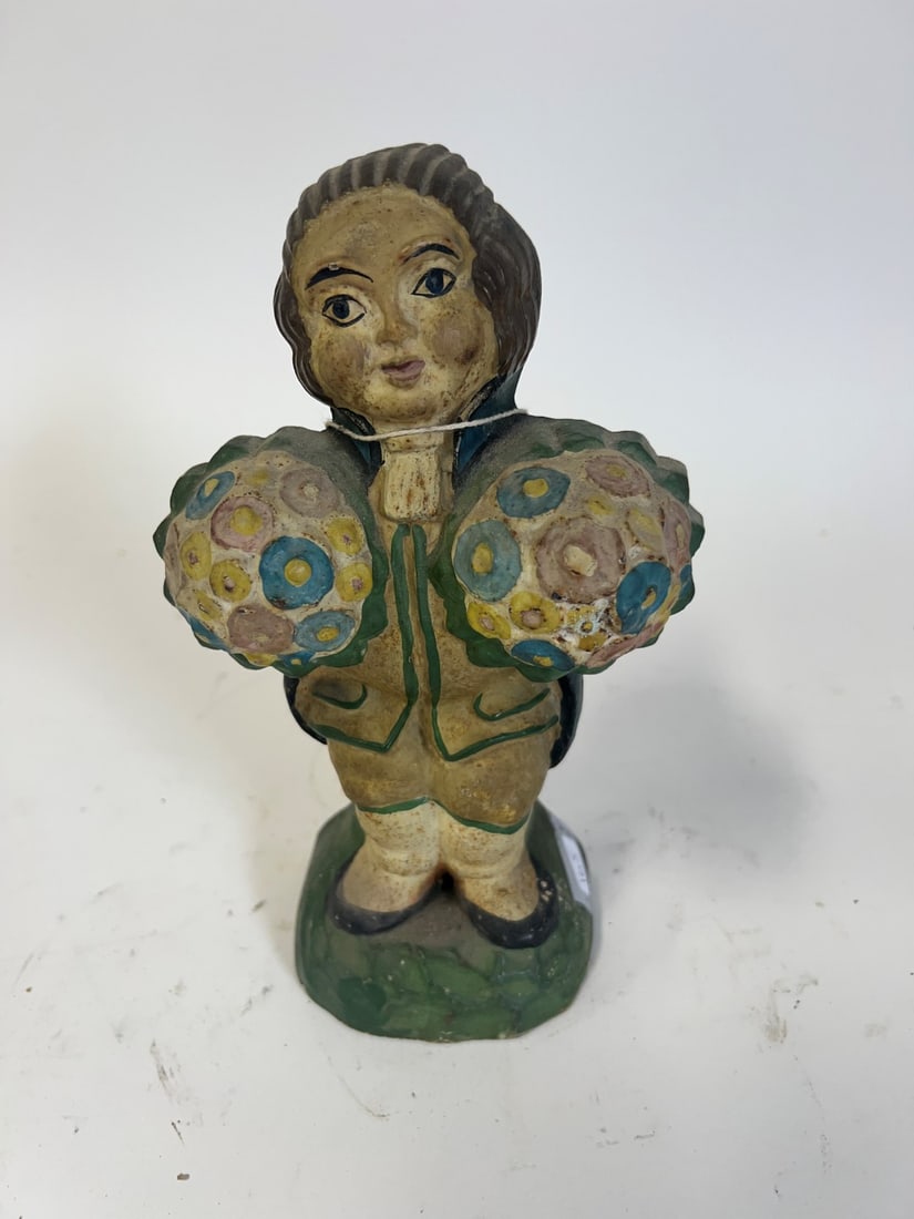 Cast Iron Doorstop Colonial Man with Bouquets (1 of 2)