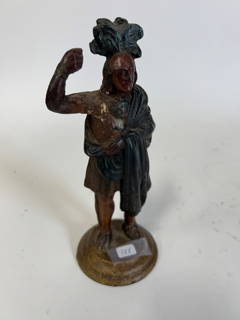 Cast Iron Door Stop An Indian Chief: 9"H