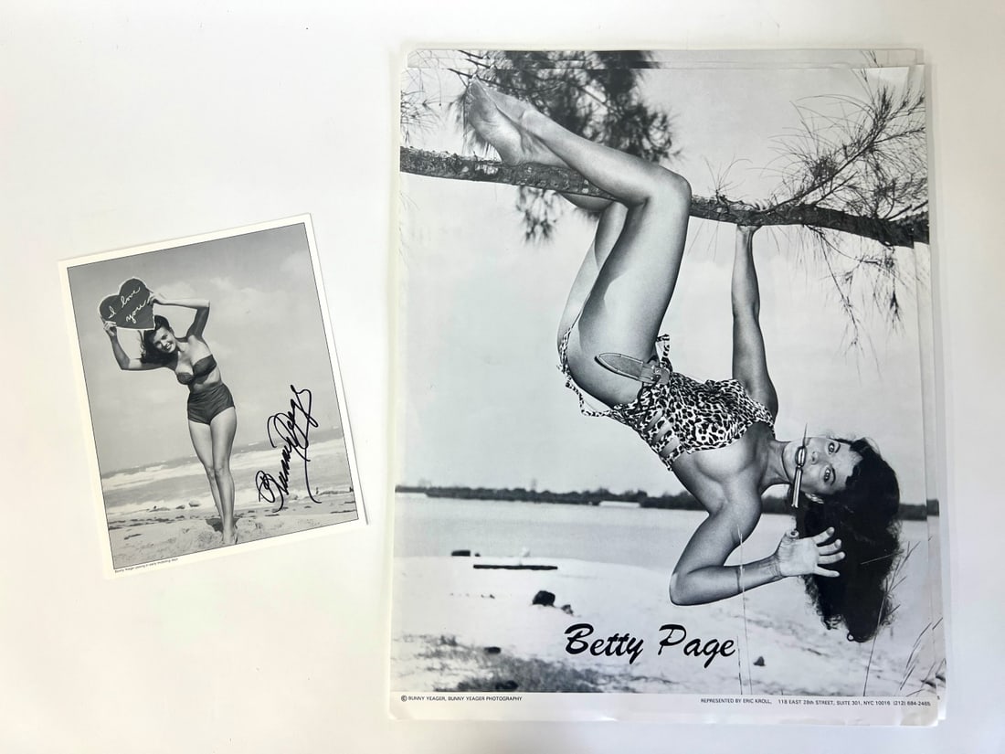 Bunny Yeager Sgd. Photo and Dealer's Lot of Bettie Page Posters (55) (1 of 3)