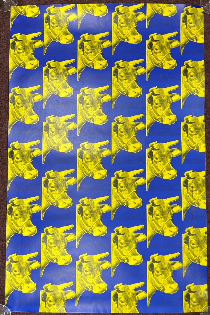 Andy Warhol Poster, Cow Heads. Sgd (1 of 2)