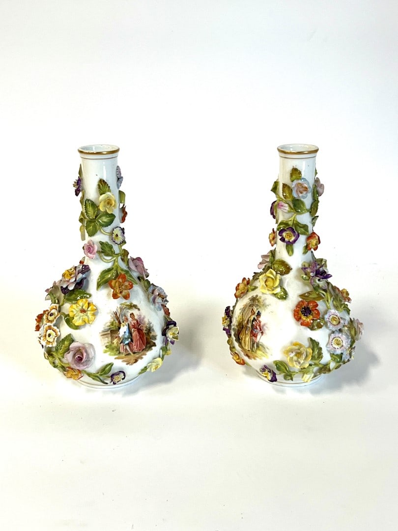 Pr. Dresden Vases Marked at the Underside (1 of 4)