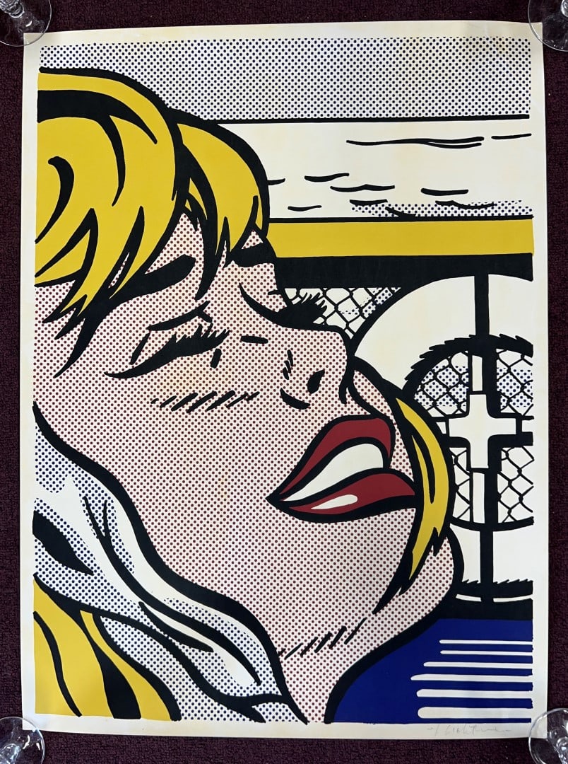 Lichtenstein Lithograph: 27 1/8"H x 2 1/4"W Without markings