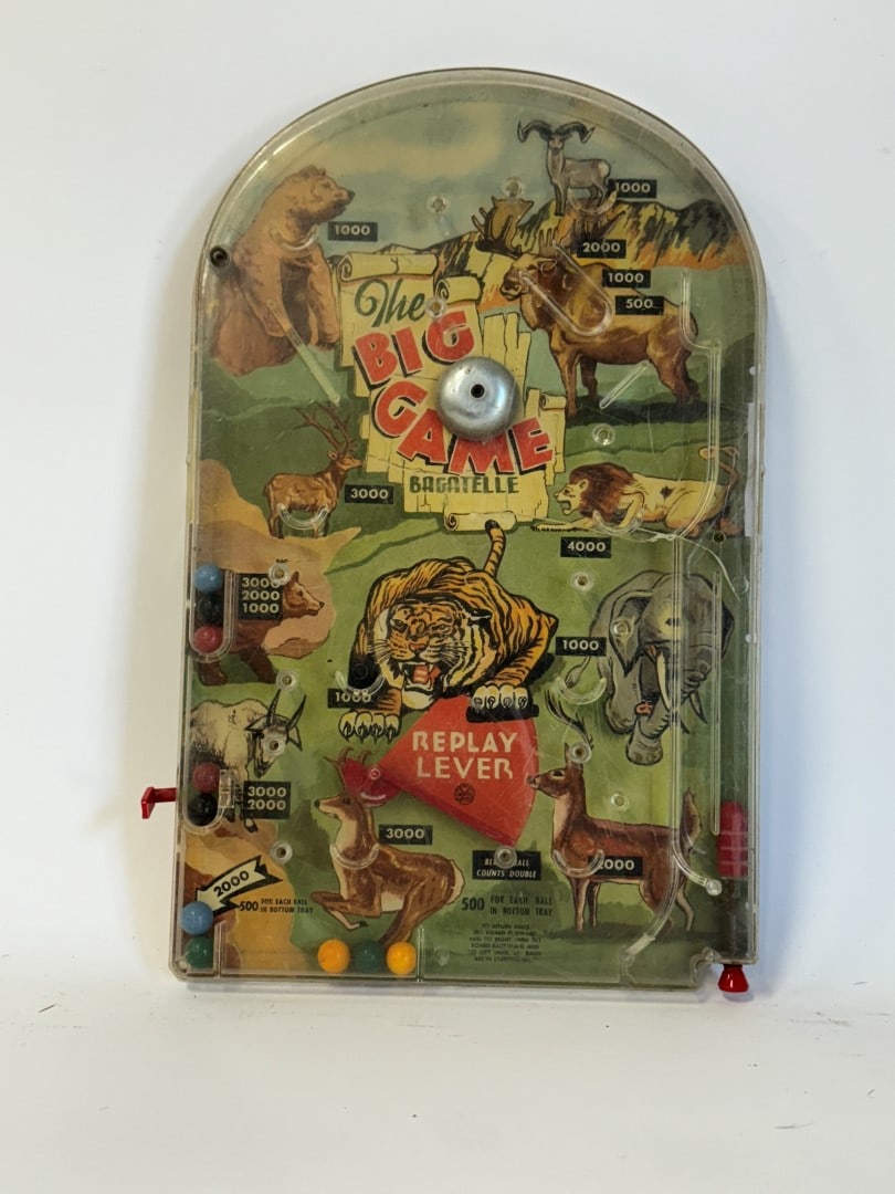 Antique Portable Pinball "The Big Game" (1 of 2)
