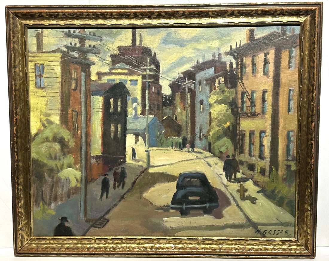 Henry Gasser; Important American Oil Going to Work Signed (1 of 7)