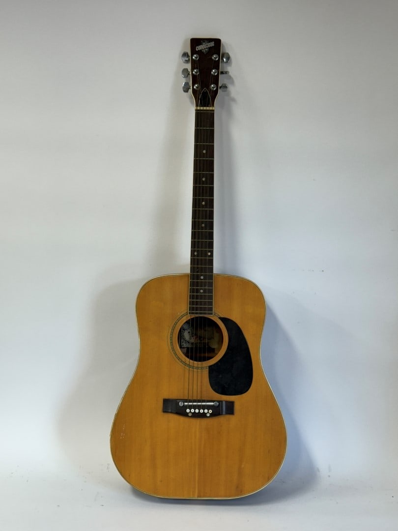 Counqueror Acoustic Guitar: 6 string (one missing).
