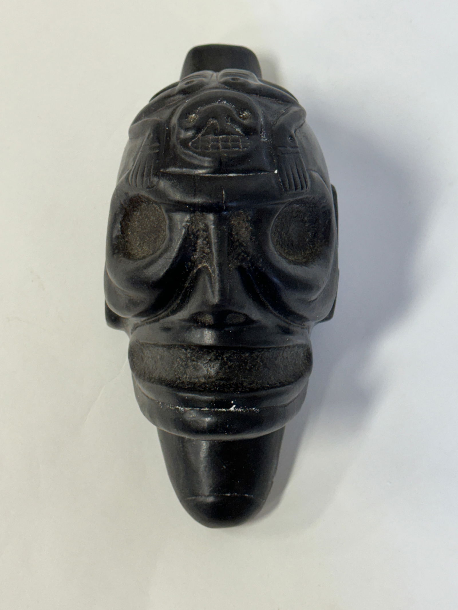Arawak Taino Black Stoneware Head Carving (1 of 3)