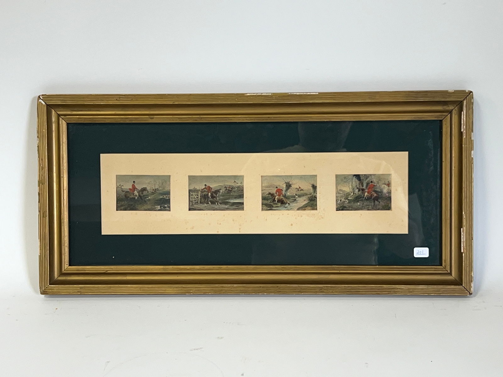Fox Hunting Prints (4) Matted & Framed (1 of 4)