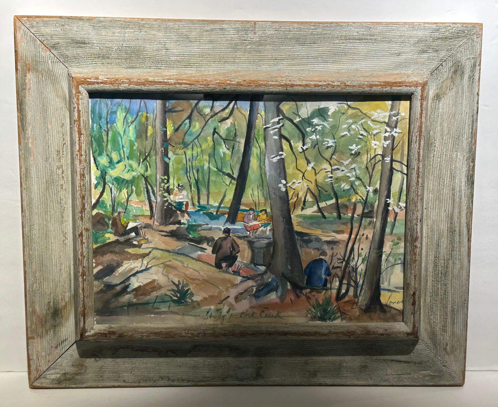 Lois Mailou Jones; 20thC. American Watercolor- Study for Rock Creek Signed (1 of 6)