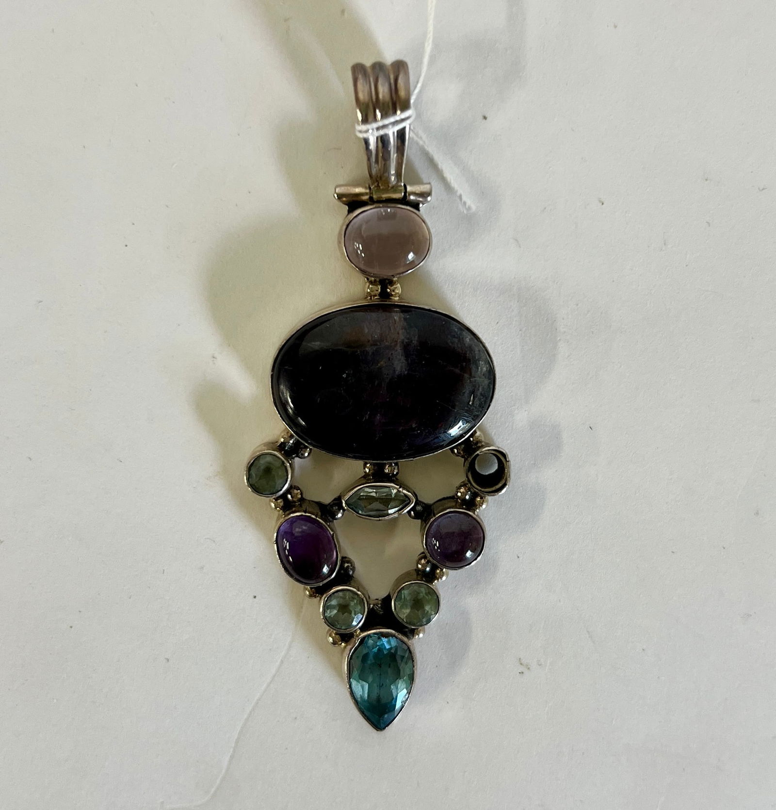 Large Sterling, Amethyst Blue Topaz Pendant (1 of 3)