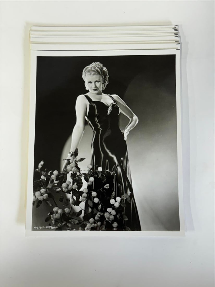 Ginger Rogers Photographs (37): 8" x 10" Black and White. All the same image. Thirty-Seven in thelot.