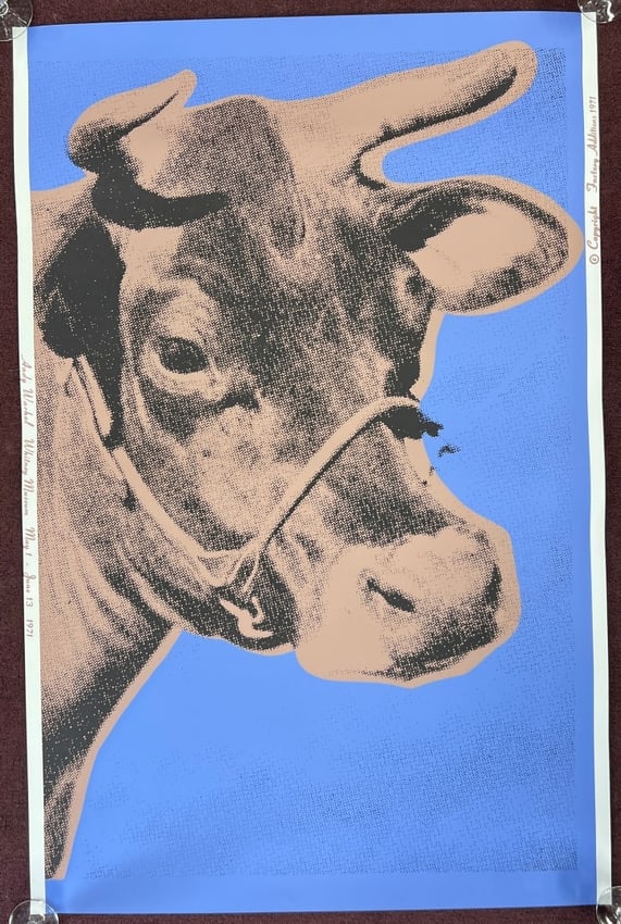 Andy Warhol Blue Cow Whitney Musem Exhibition Poster 45 1/2"H x 29 3/4"W (1 of 4)