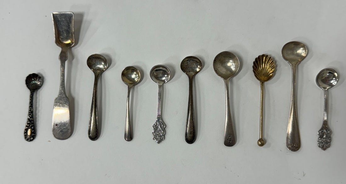 Sterling Silver Salt Spoons (10) (1 of 2)