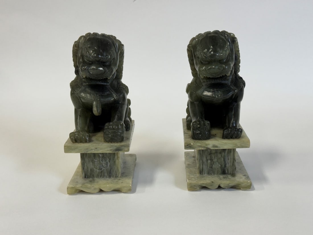 Pr.  20th C. Chinese Jade Foo Lions (1 of 4)