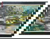 Guy Pene du Bois; 20thC. American Modernist Oil Spring - Central Park Signed '54