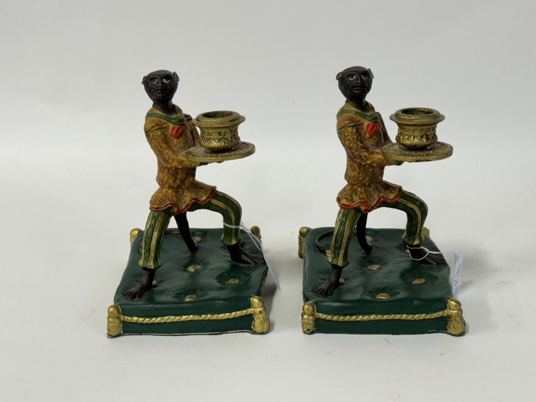 Pr. Vienna Bronze Monkey  Candle Holders (1 of 3)