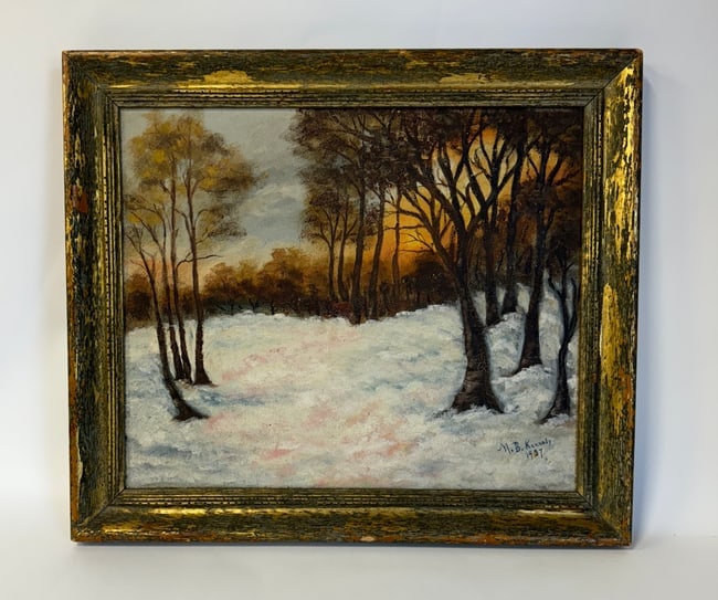 M. B. Kennedy. Oil. Winter Scene. Sgd. & Dtd. 1937 (1 of 3)