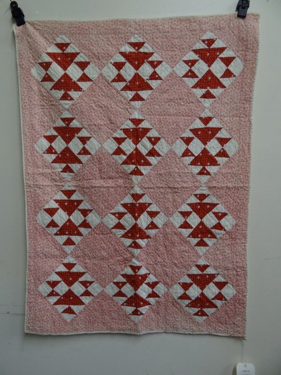 Antique Calico Crib Quilt: 41" x 29 1/2"