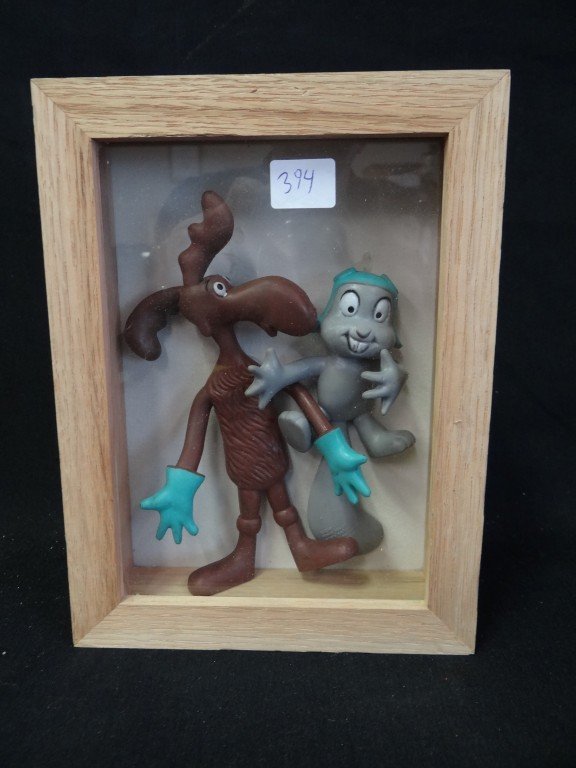 Rocky and Bullwinkle Shadow Box.: 8in. X 6in.