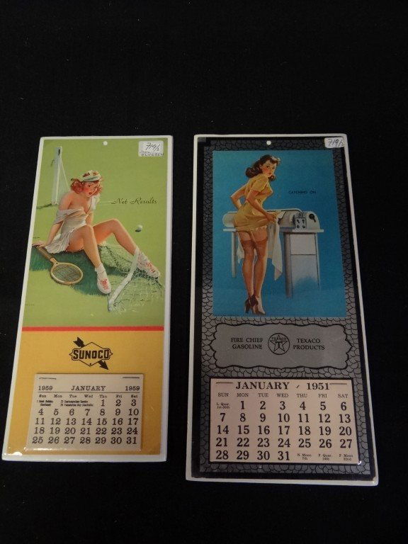 Two(2) Vintage Pin Up calendars: Two(2) Gil Elvgren pin up calendars. 1951 & 1959