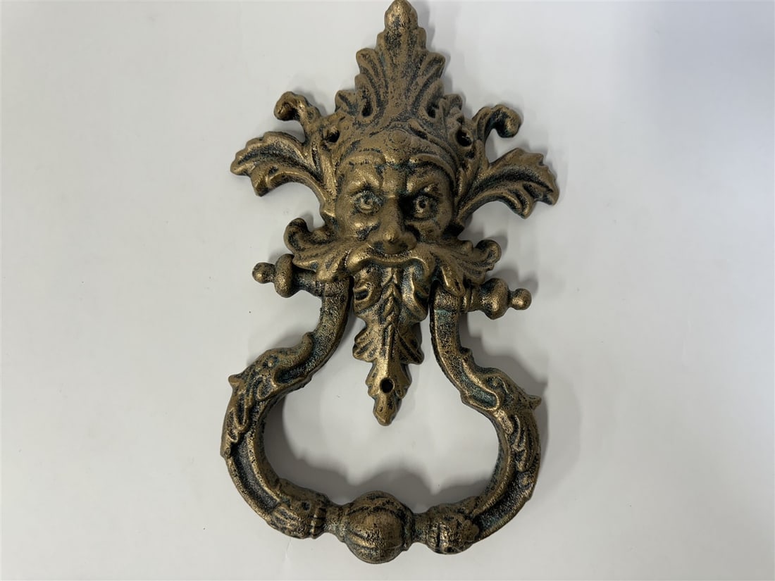 Large 2 Pc Gargyle Door Knocker: 13" H x 8 1/3W. Cast iron.