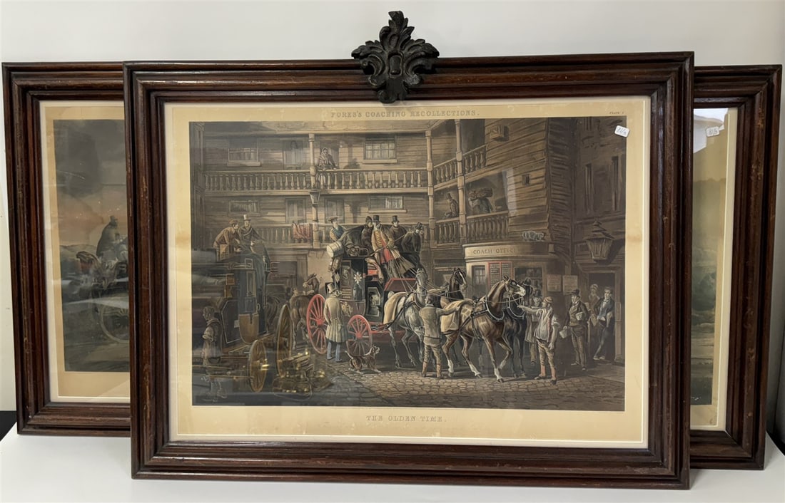 Three(3) Early Framed English Hand Colored Prints (1 of 7)