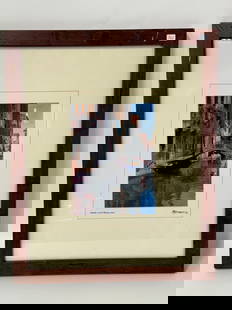 Martin Roberts; Embellished Photograph Signed: Embellished photograph. Canal with Reflections. Artist signed and inscribed; 10in. x 8in.(image), 22.25in. x 18.25in.(framed)