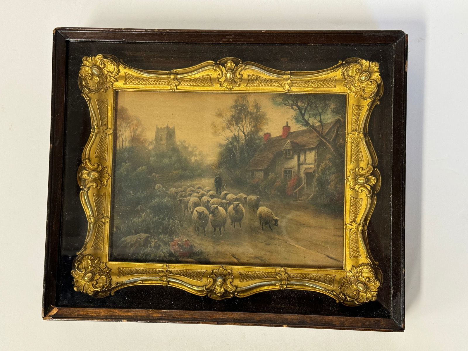 19th C. English Print   Gilt Frame in Shadow Box (1 of 3)