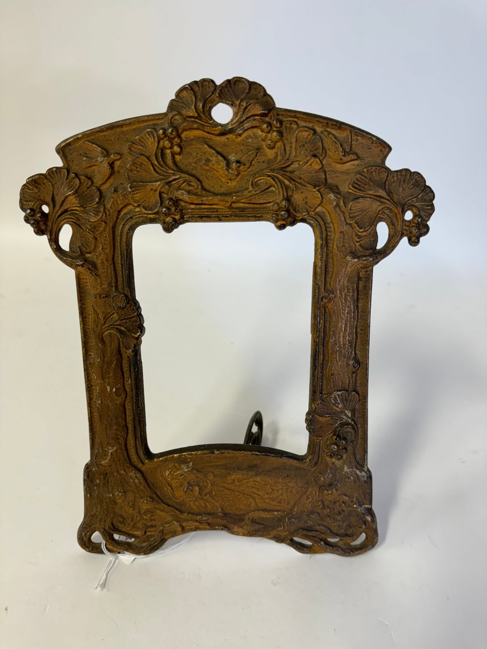 Art Nouveau/Art Deco Metal Frame.: Has easel back for hanging 10H x 8"W