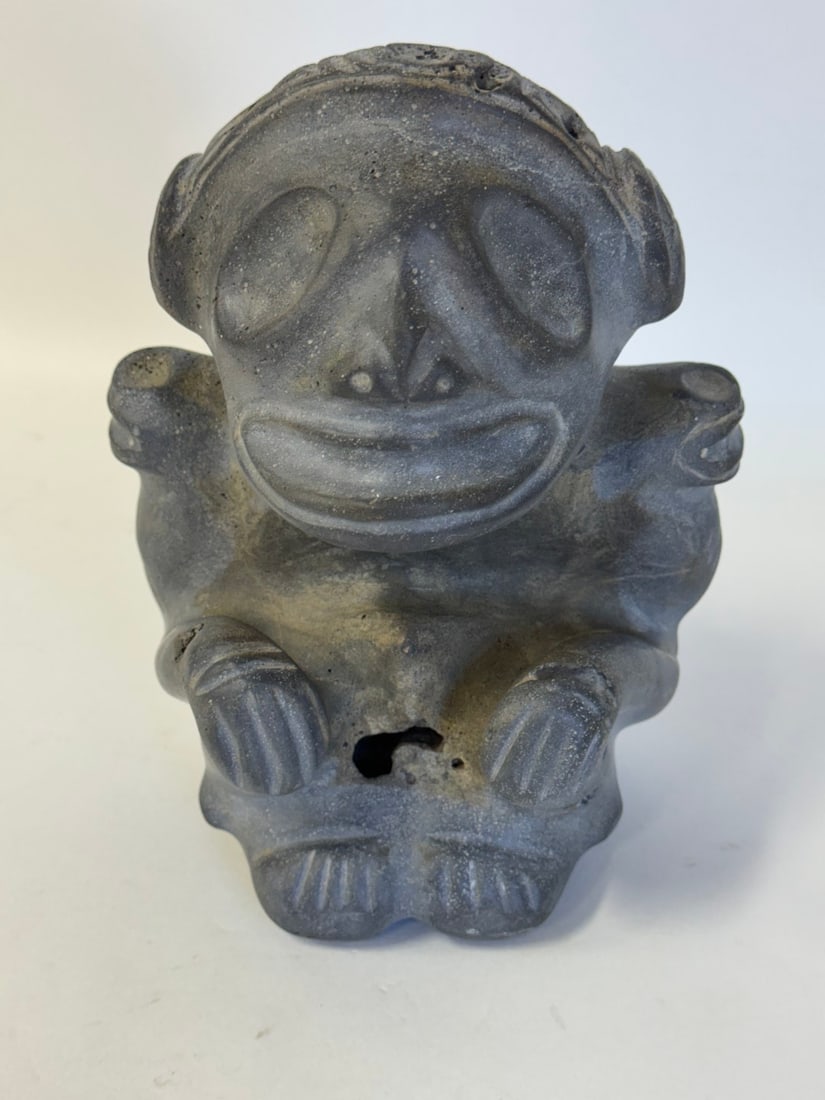 Taino Arawak Crouching Figure: Caribbean Islands 1000-1500 BC 8"H x 7"W