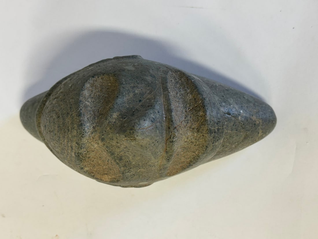 Taino Arawak Stoneware Head: Caribbean Islands 1000-1500 BC 9"H x 4 1/4"W