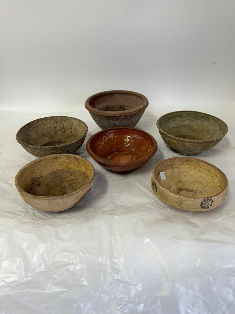 Six(6) Assorted Antique Pottery Bowls (1 of 2)