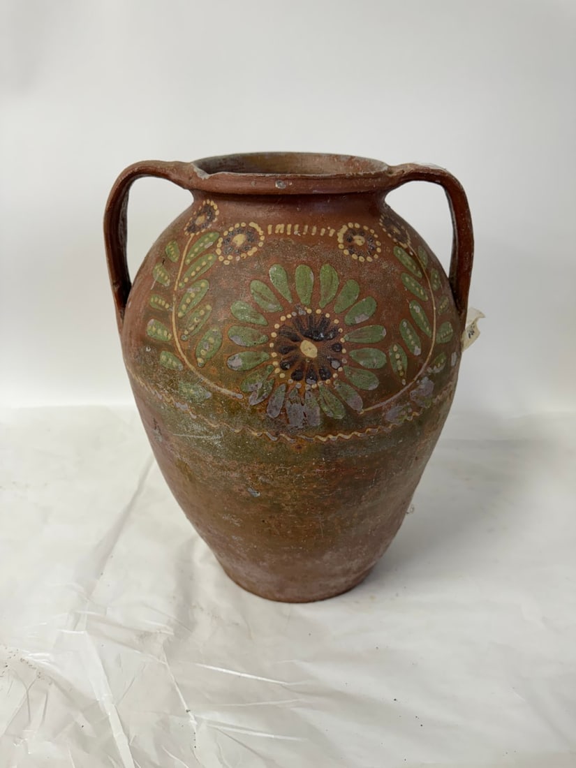 Large French Redware Pottery Vase (1 of 3)