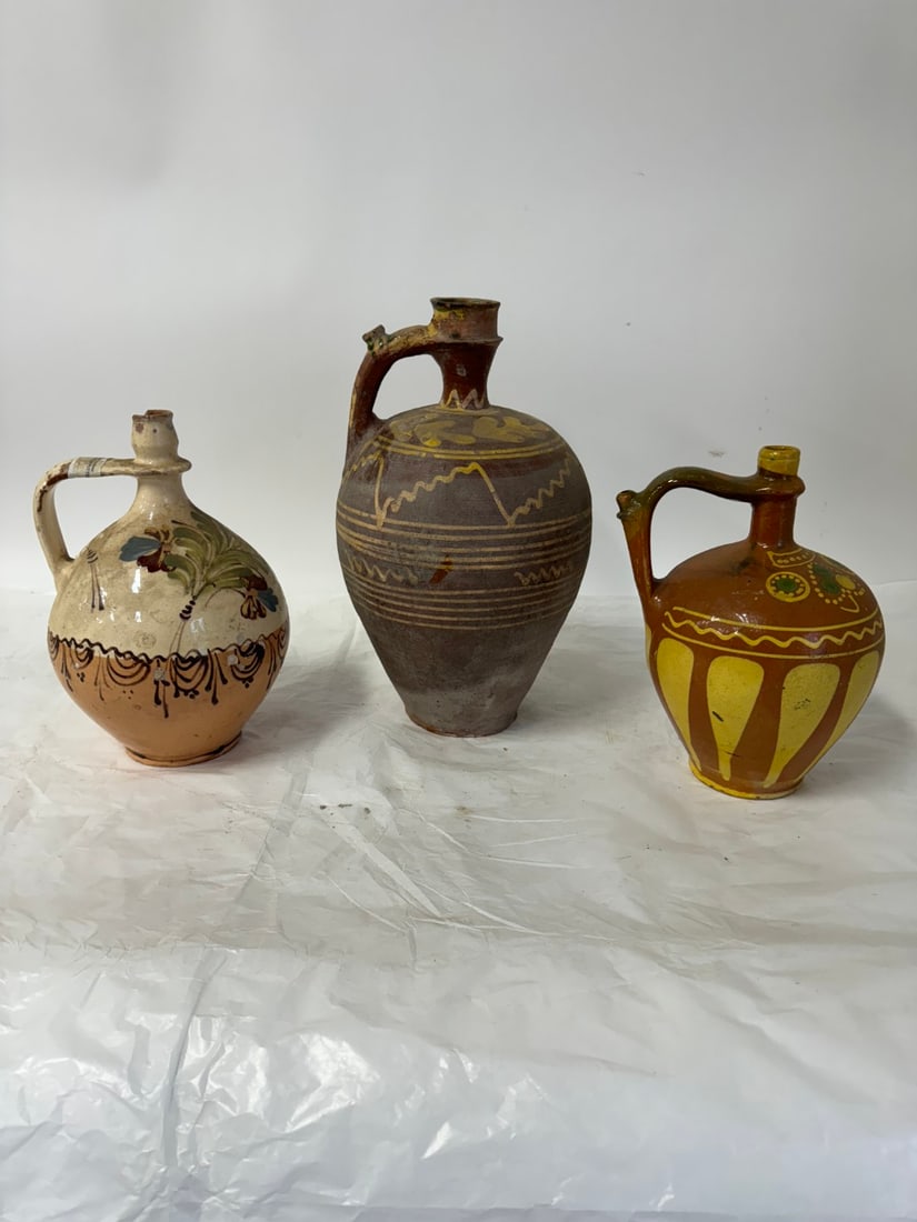 French Redware Pottery Jugs(3) (1 of 5)