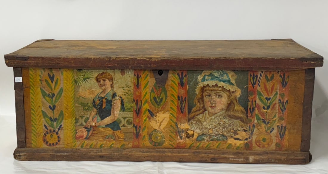 Primitive Pine Painted Blanket Chest (1 of 6)