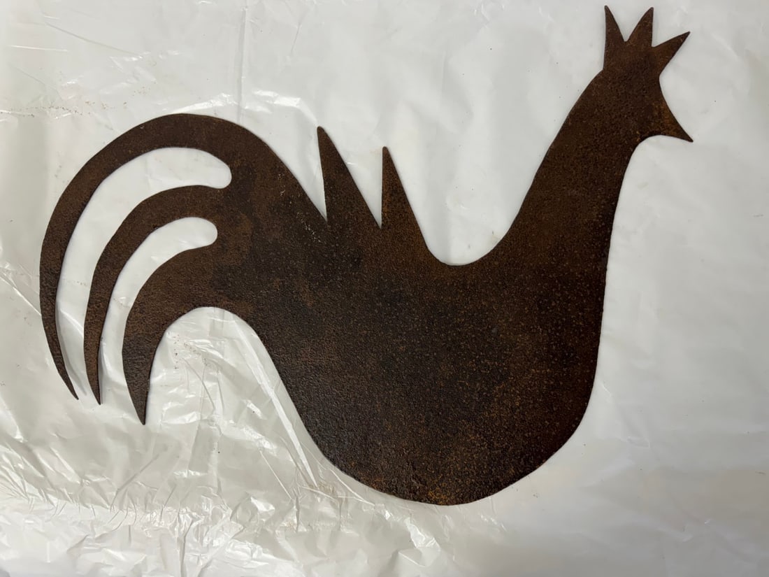 Primitive Iron Rooster Cut-Out: 21in.H. x 29.5in.W.