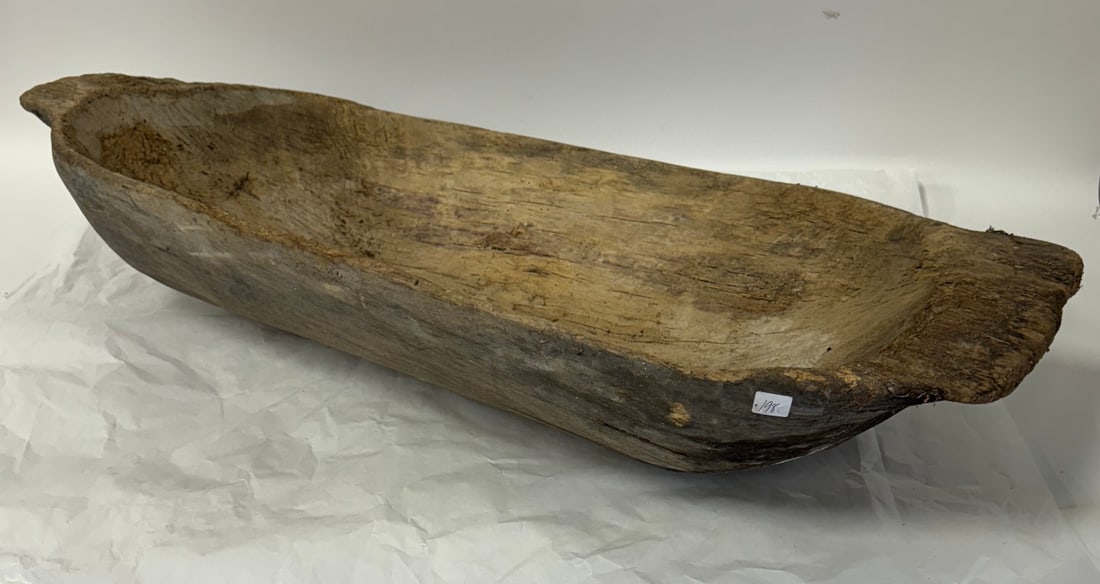 Large Primitive Wooden Dough Bowl (1 of 3)
